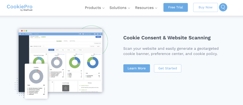 Cookie Consent & Website Scanning - Products - CookiePro